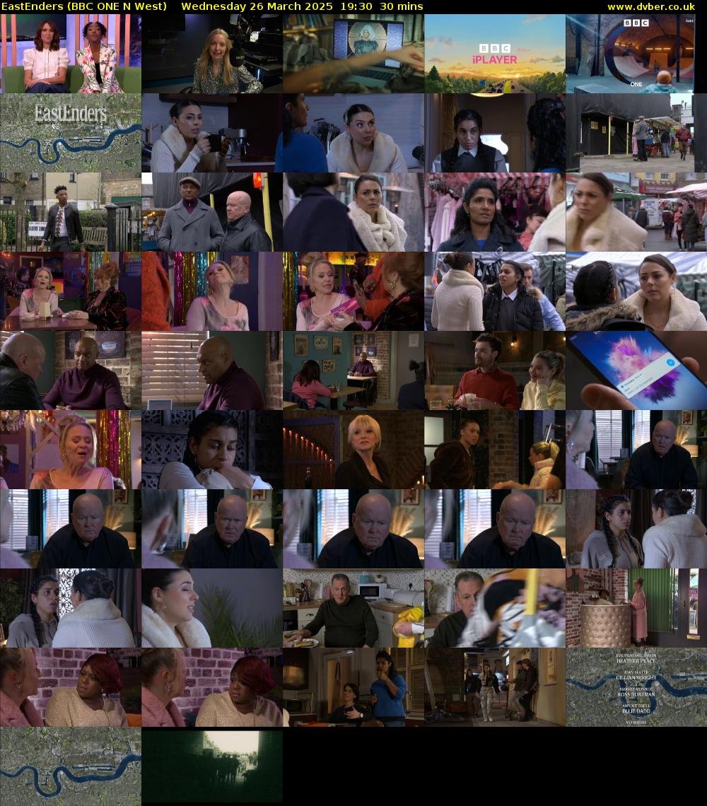 EastEnders (BBC ONE N West) Wednesday 26 March 2025 19:30 - 20:00