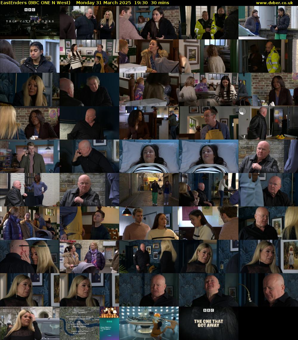 EastEnders (BBC ONE N West) Monday 31 March 2025 19:30 - 20:00