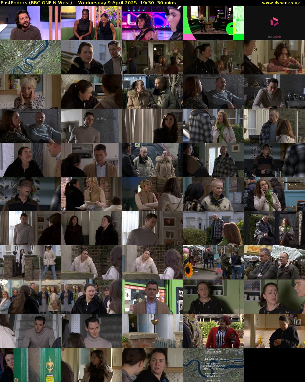 EastEnders (BBC ONE N West) Wednesday 9 April 2025 19:30 - 20:00