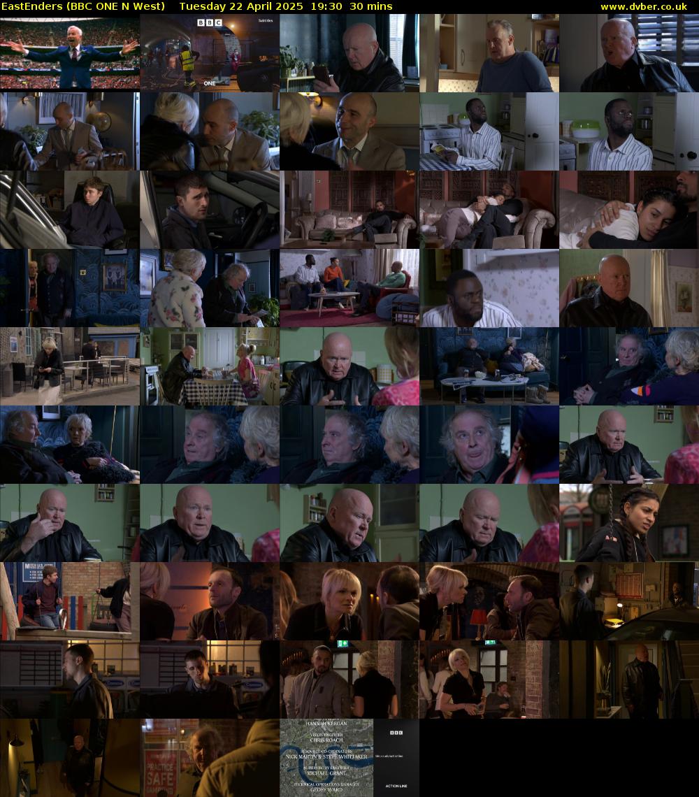 EastEnders (BBC ONE N West) Tuesday 22 April 2025 19:30 - 20:00