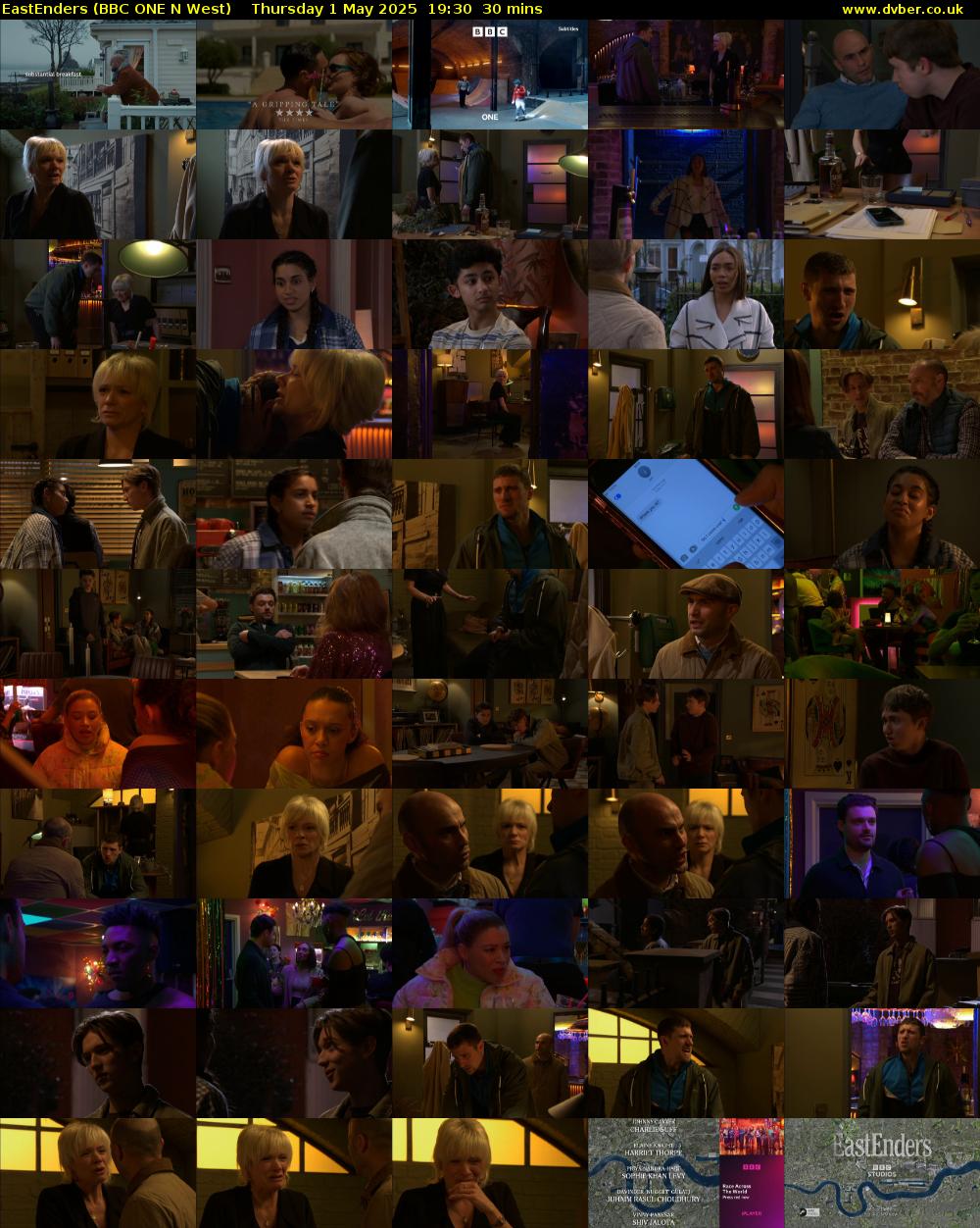 EastEnders (BBC ONE N West) Thursday 1 May 2025 19:30 - 20:00