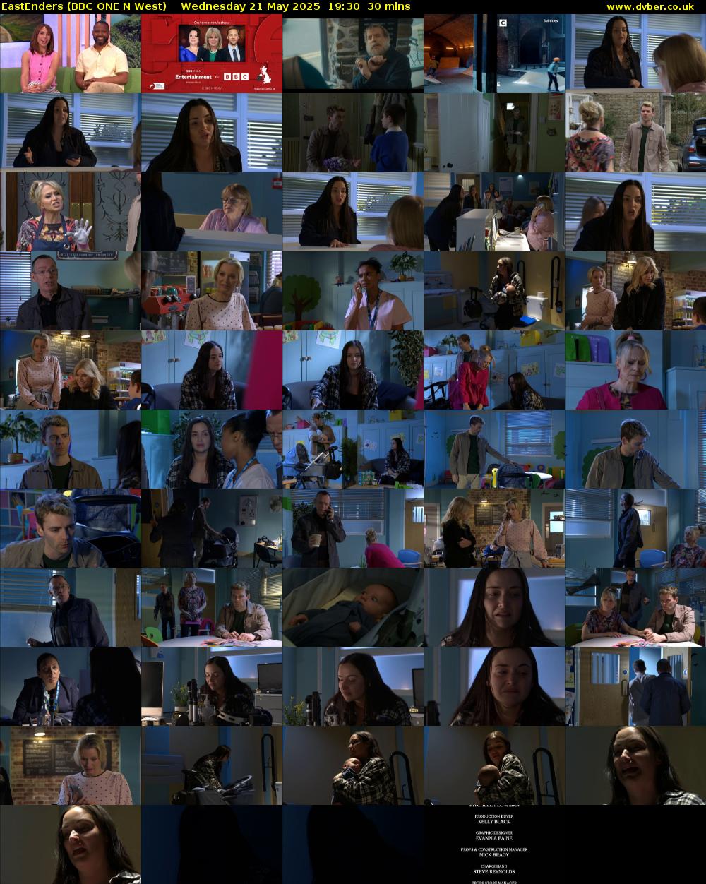 EastEnders (BBC ONE N West) Wednesday 21 May 2025 19:30 - 20:00