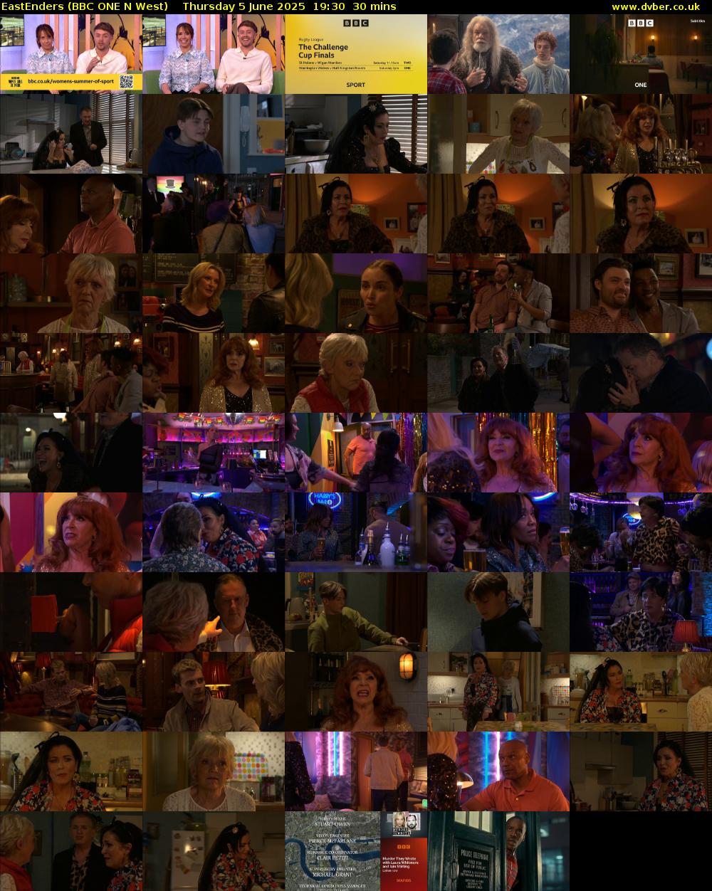 EastEnders (BBC ONE N West) Thursday 5 June 2025 19:30 - 20:00