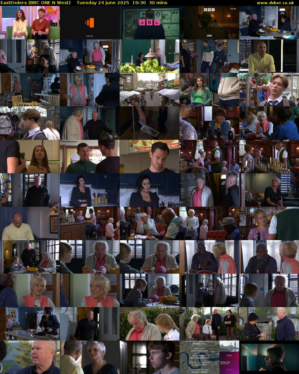 EastEnders (BBC ONE N West) Tuesday 24 June 2025 19:30 - 20:00