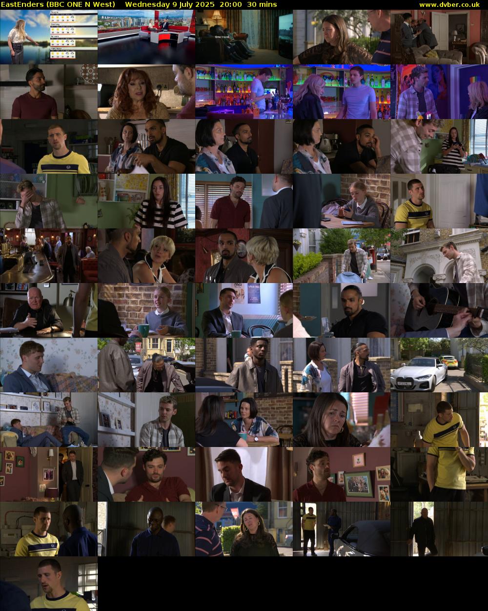 EastEnders (BBC ONE N West) Wednesday 9 July 2025 20:00 - 20:30