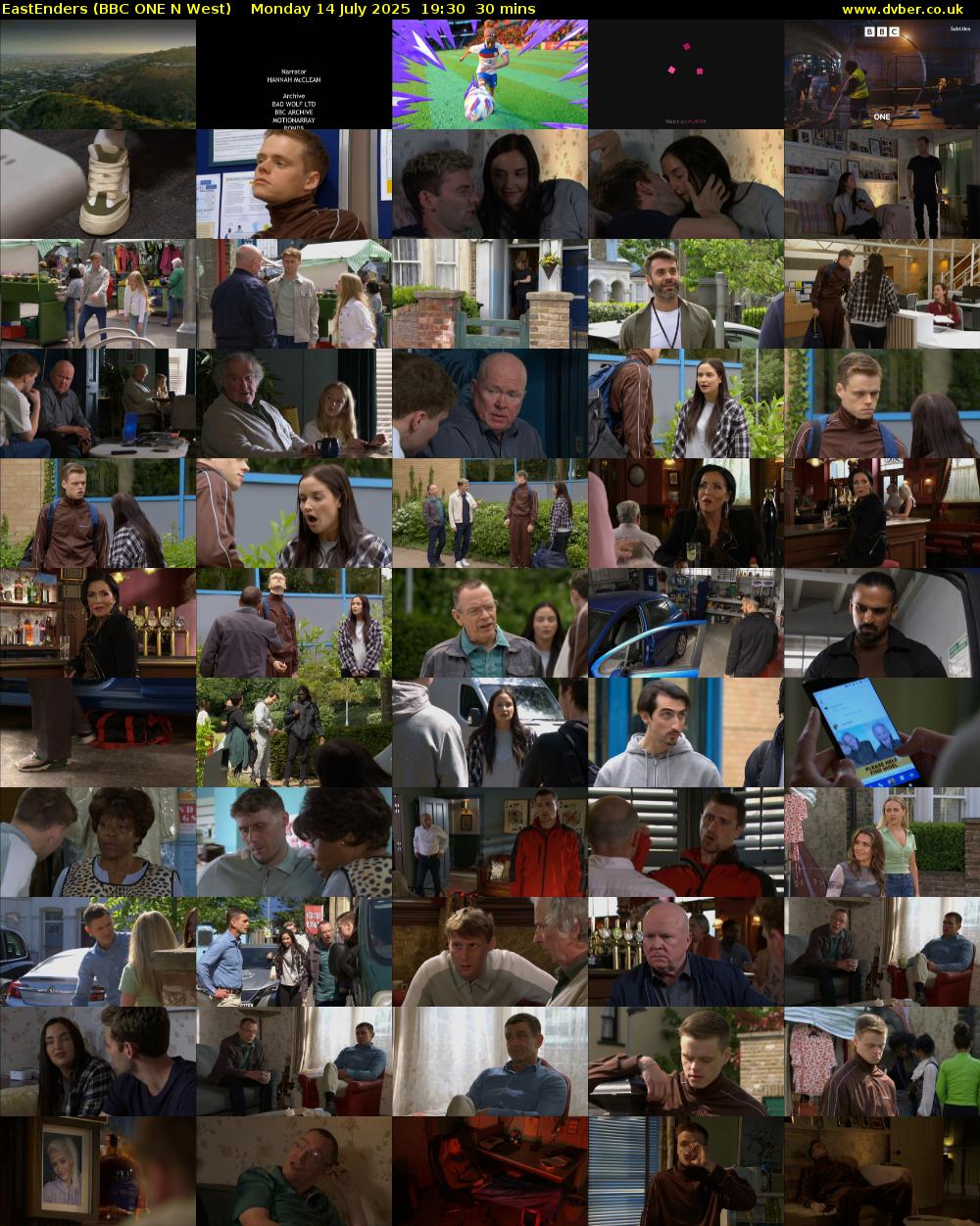 EastEnders (BBC ONE N West) Monday 14 July 2025 19:30 - 20:00