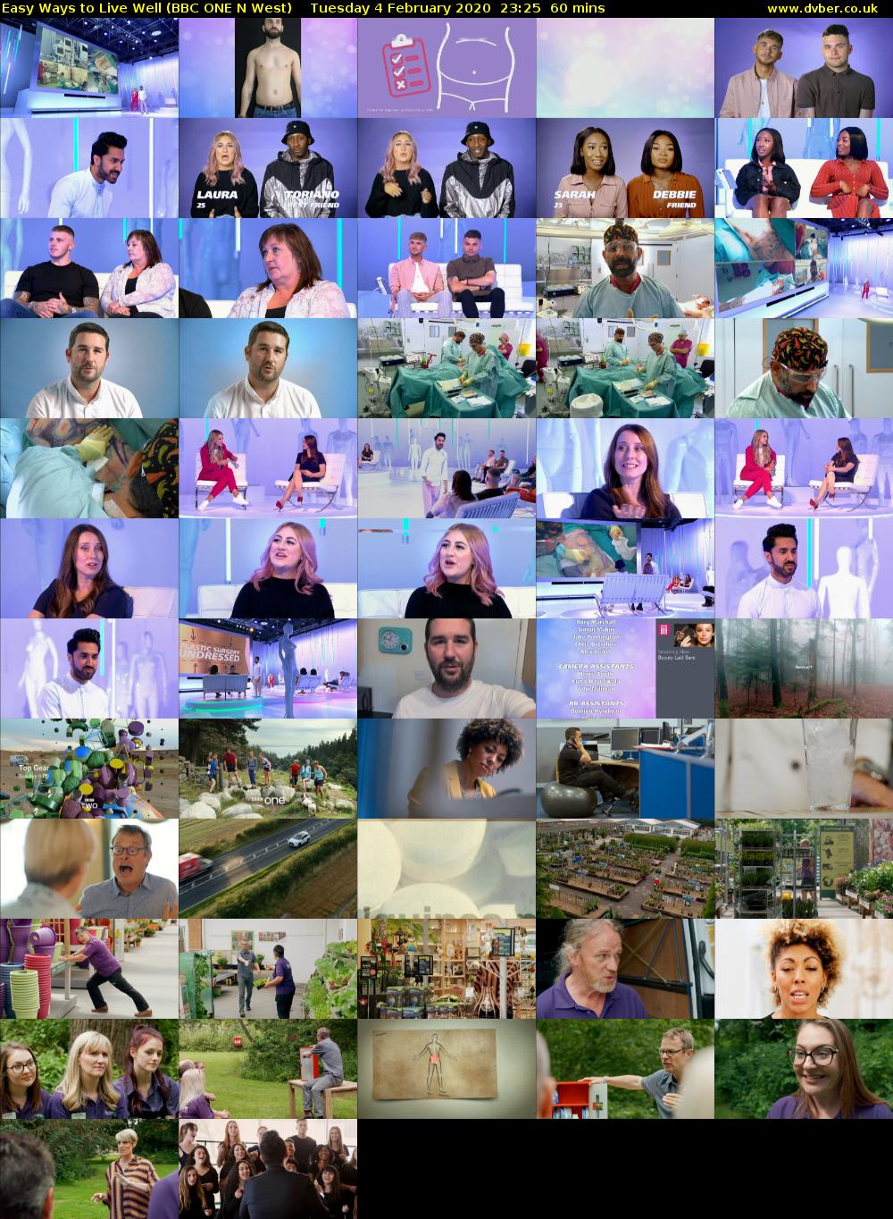 Easy Ways to Live Well (BBC ONE N West) Tuesday 4 February 2020 23:25 - 00:25