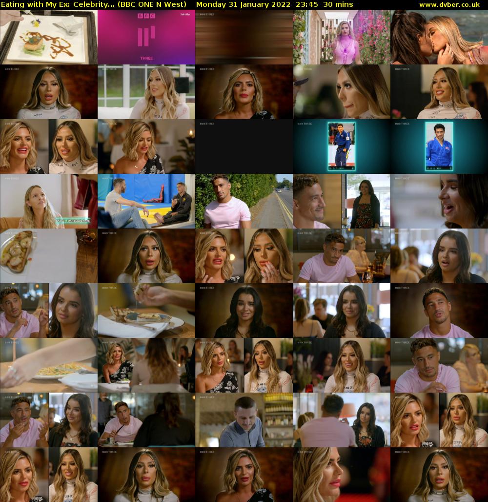 Eating With My Ex: Celebrity... (BBC ONE N West) Monday 31 January 2022 23:45 - 00:15