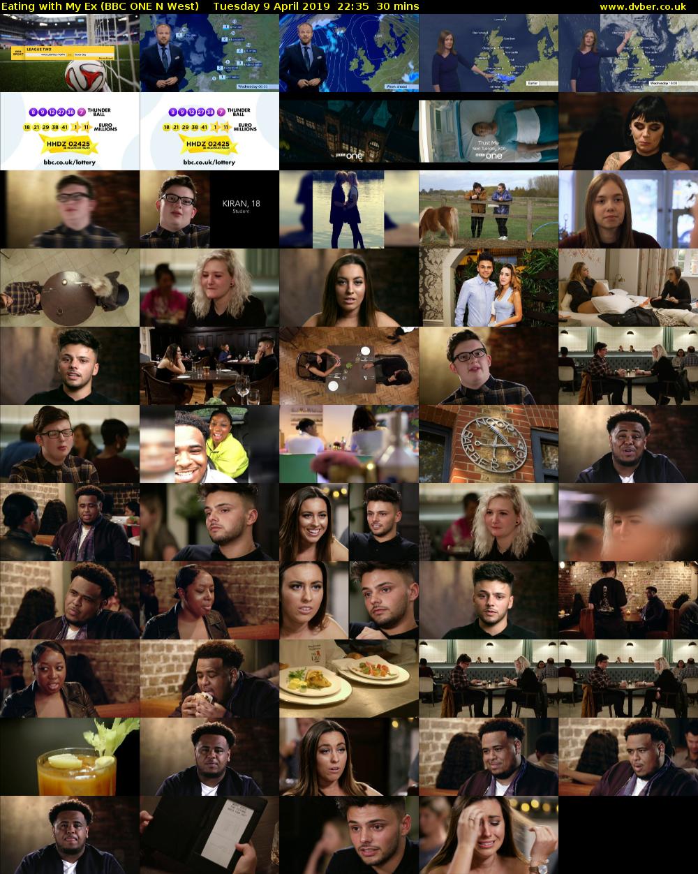 Eating with My Ex (BBC ONE N West) Tuesday 9 April 2019 22:35 - 23:05