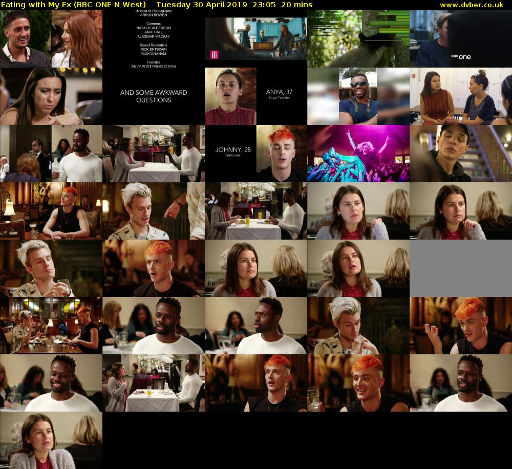 Eating with My Ex (BBC ONE N West) Tuesday 30 April 2019 23:05 - 23:25