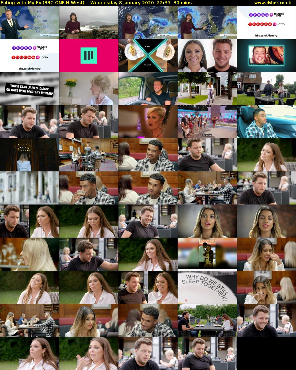 Eating with My Ex (BBC ONE N West) Wednesday 8 January 2020 22:35 - 23:05
