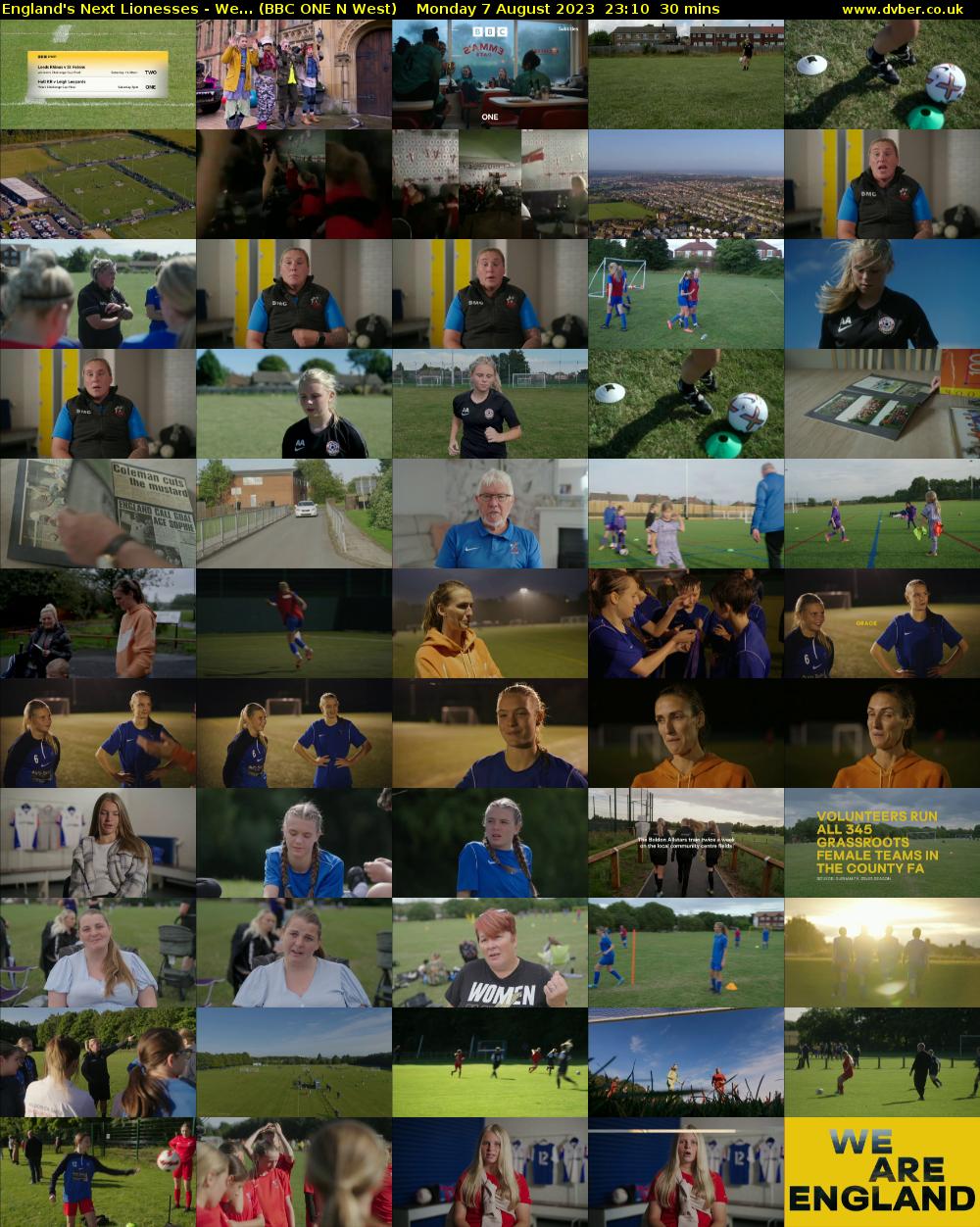 England's Next Lionesses - We... (BBC ONE N West) Monday 7 August 2023 23:10 - 23:40