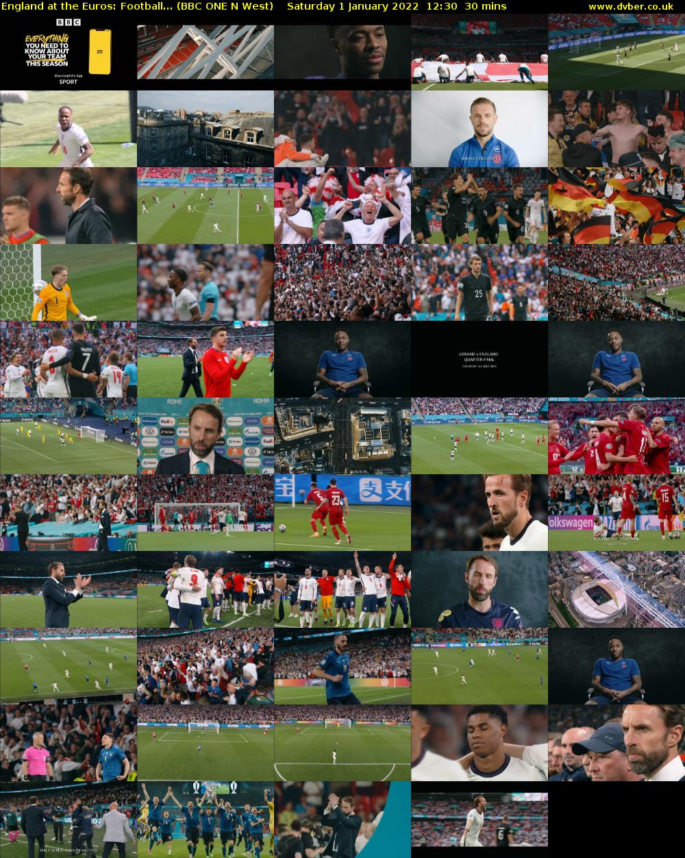 England at the Euros: Football... (BBC ONE N West) Saturday 1 January 2022 12:30 - 13:00