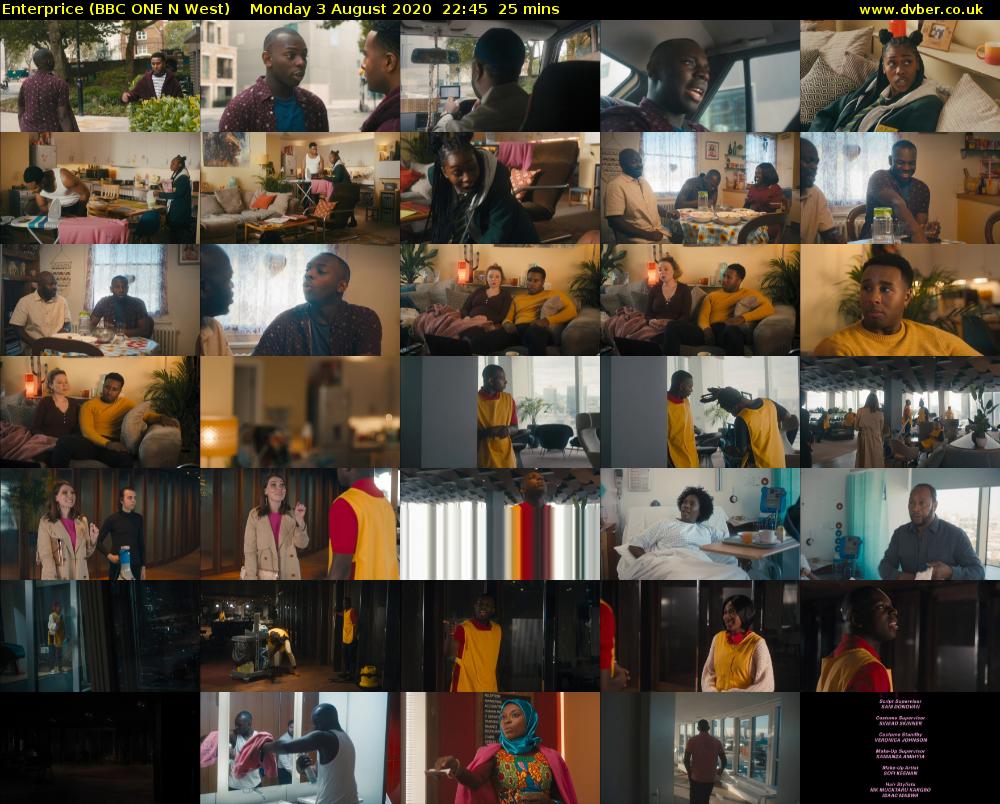 Enterprice (BBC ONE N West) Monday 3 August 2020 22:45 - 23:10