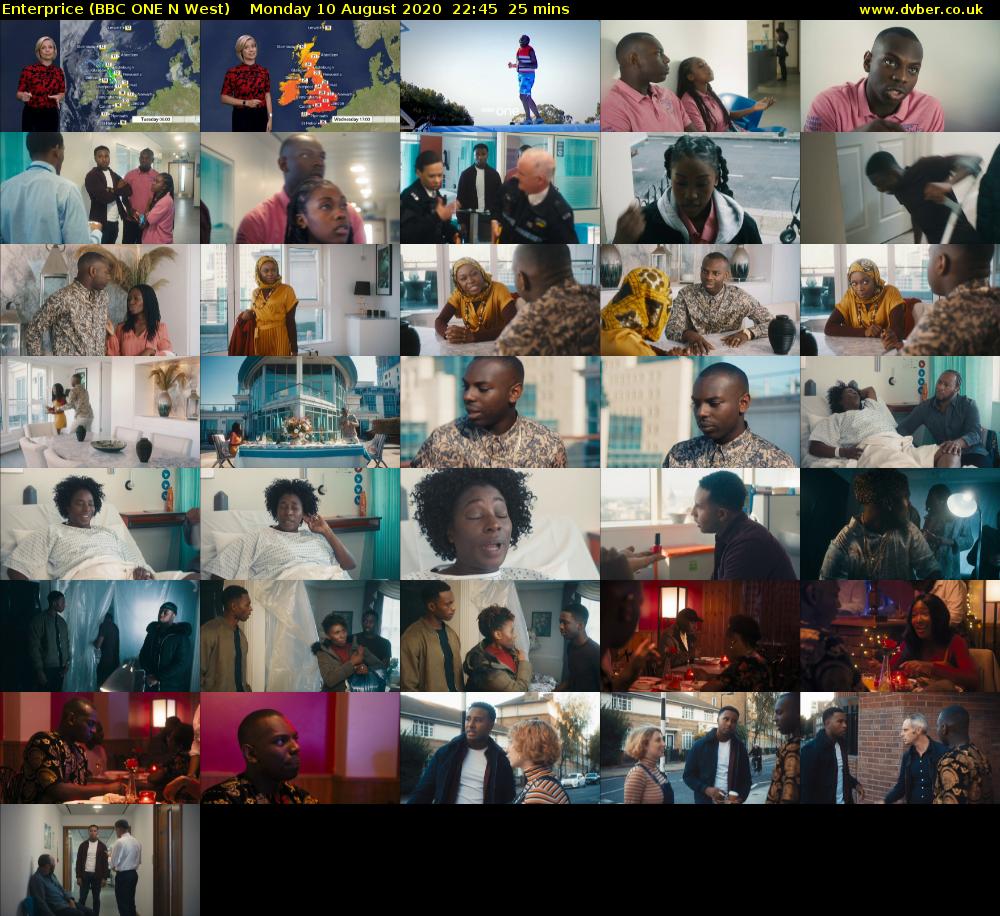Enterprice (BBC ONE N West) Monday 10 August 2020 22:45 - 23:10