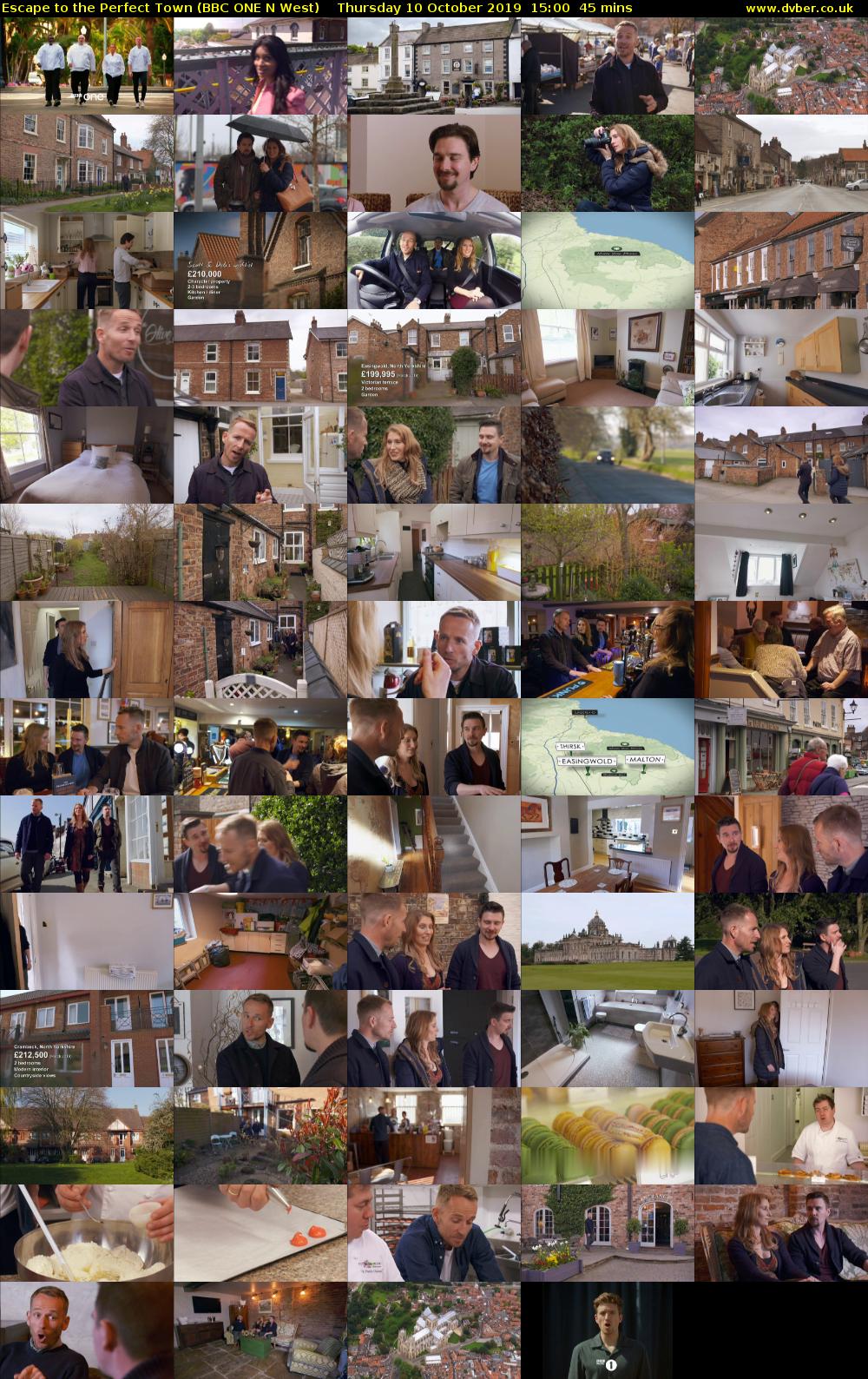 Escape to the Perfect Town (BBC ONE N West) Thursday 10 October 2019 15:00 - 15:45