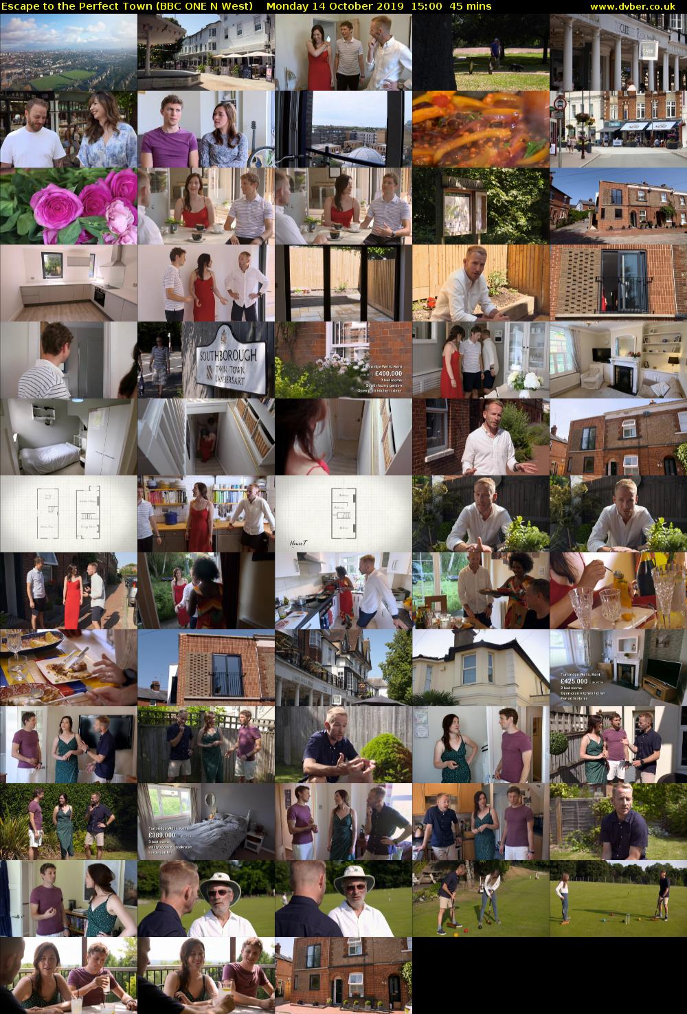 Escape to the Perfect Town (BBC ONE N West) Monday 14 October 2019 15:00 - 15:45
