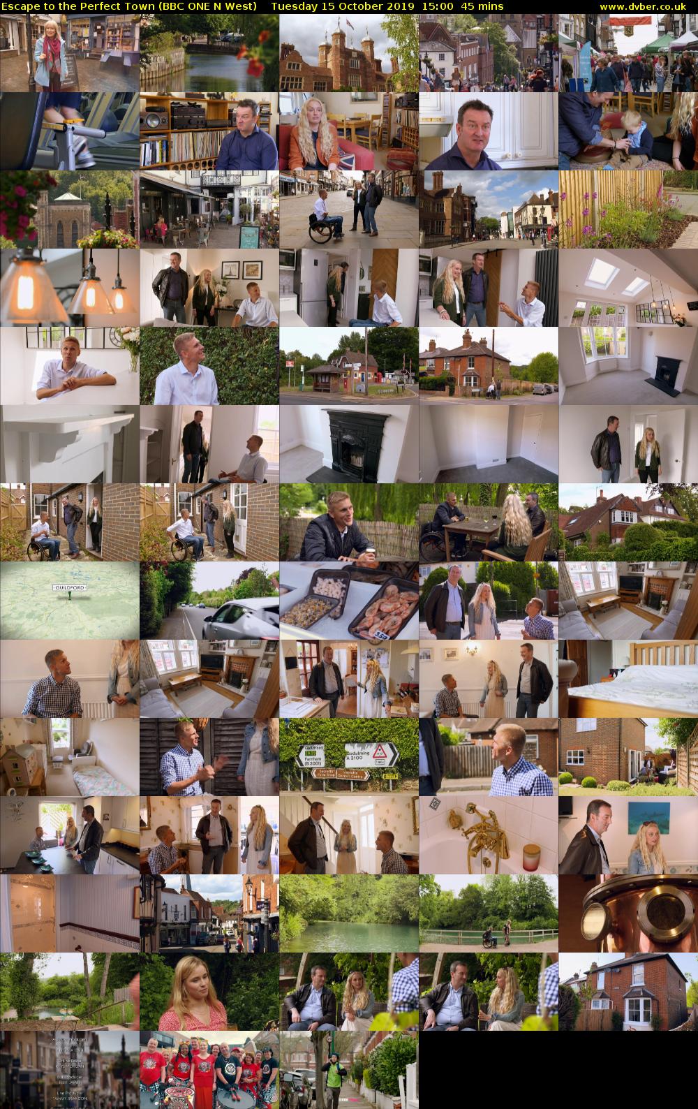 Escape to the Perfect Town (BBC ONE N West) Tuesday 15 October 2019 15:00 - 15:45