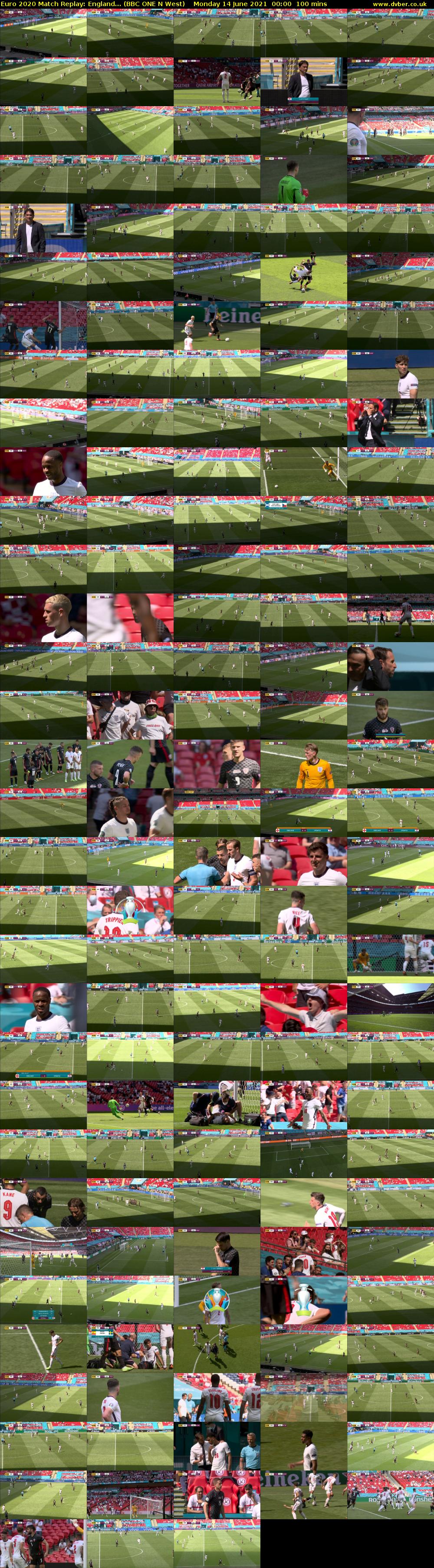 Euro 2020 Match Replay: England... (BBC ONE N West) Monday 14 June 2021 00:00 - 01:40