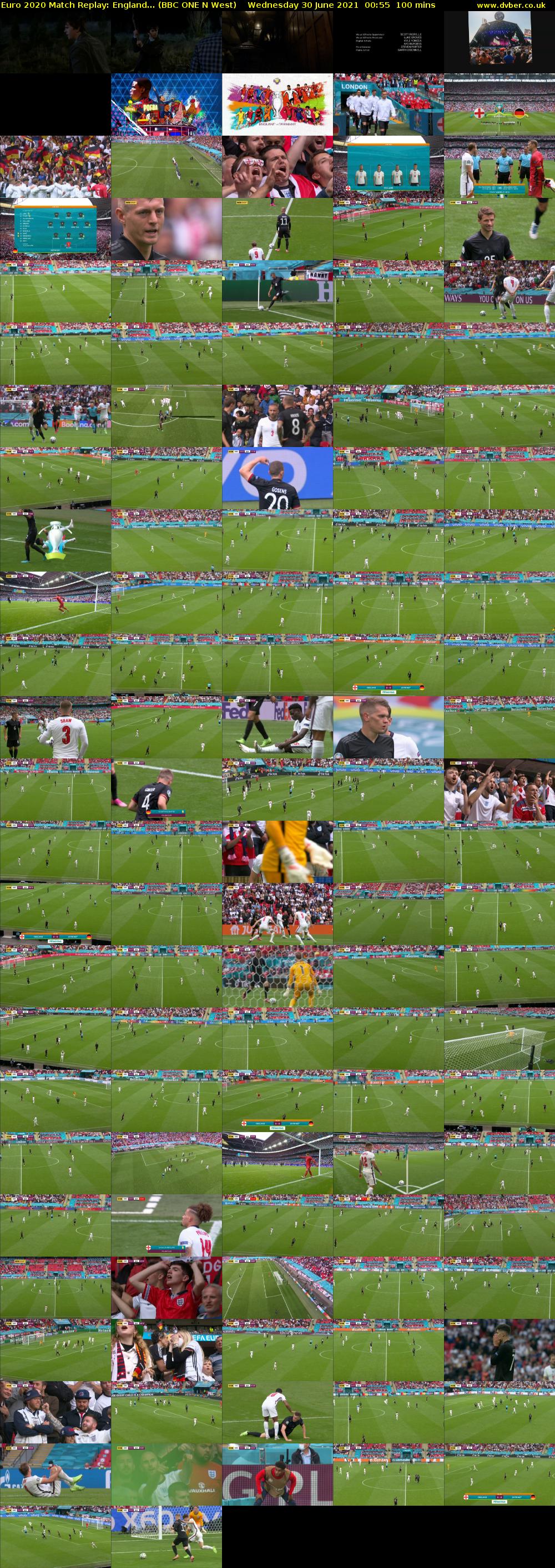 Euro 2020 Match Replay: England... (BBC ONE N West) Wednesday 30 June 2021 00:55 - 02:35