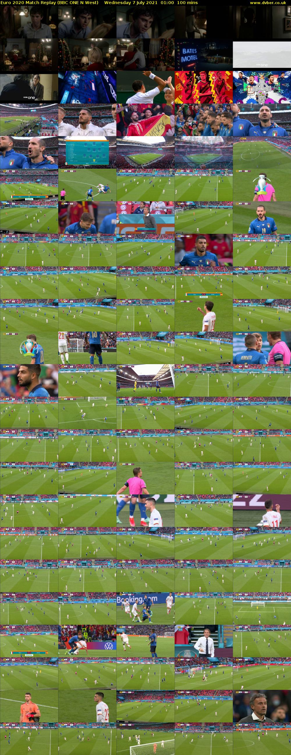Euro 2020 Match Replay (BBC ONE N West) Wednesday 7 July 2021 01:00 - 02:40