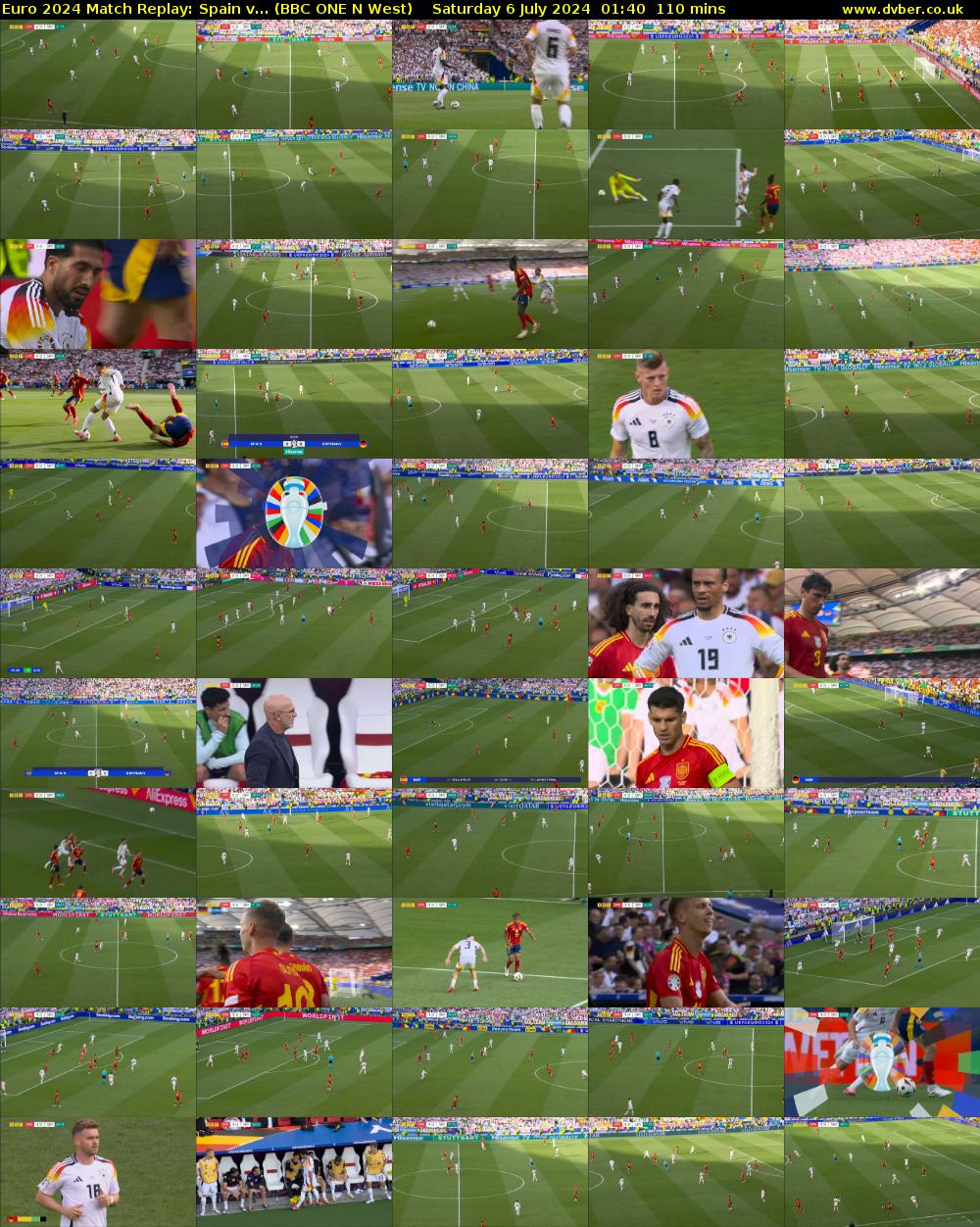 Euro 2024 Match Replay: Spain v... (BBC ONE N West) Saturday 6 July 2024 01:40 - 03:30