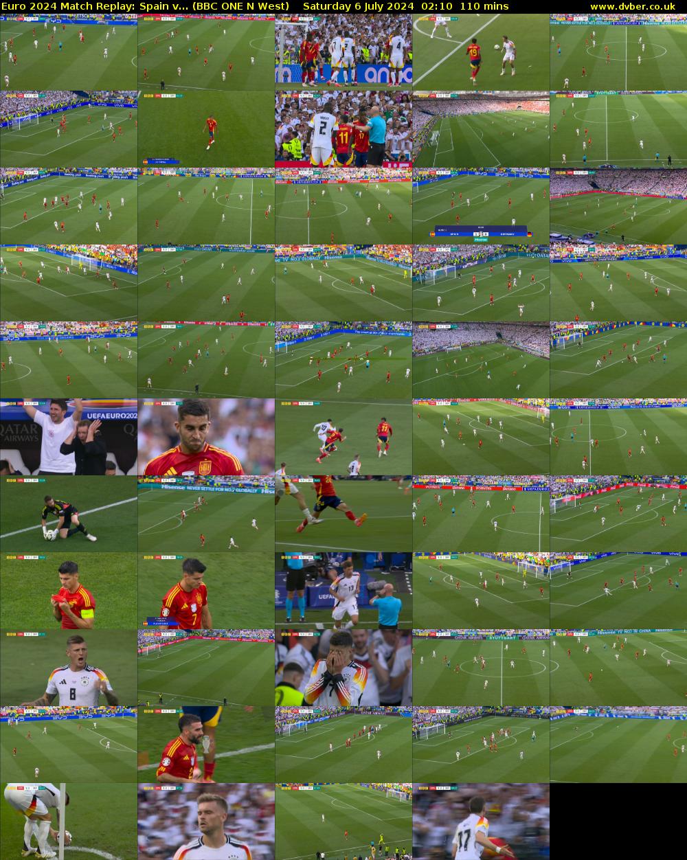 Euro 2024 Match Replay: Spain v... (BBC ONE N West) Saturday 6 July 2024 02:10 - 04:00