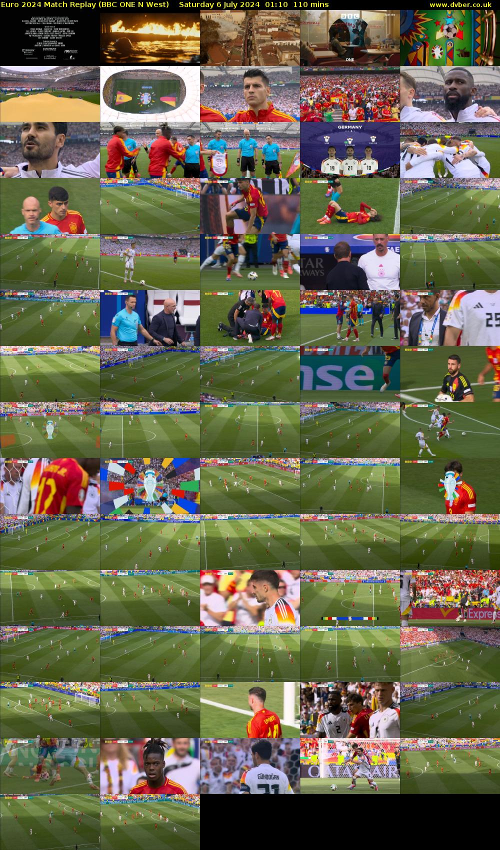 Euro 2024 Match Replay (BBC ONE N West) Saturday 6 July 2024 01:10 - 03:00