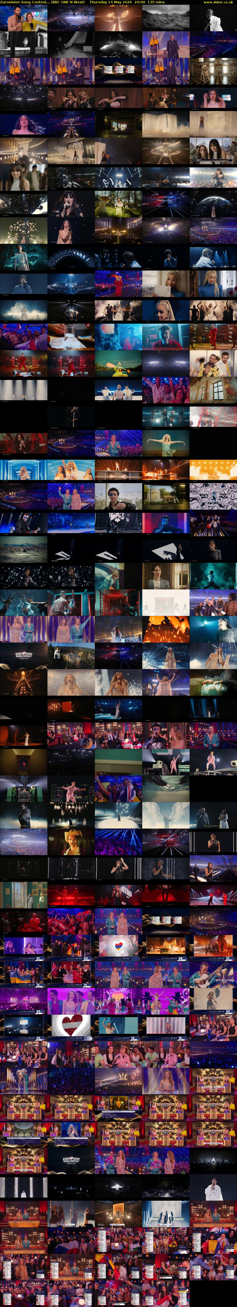 Eurovision Song Contest... (BBC ONE N West) Thursday 14 May 2026 20:00 - 22:15