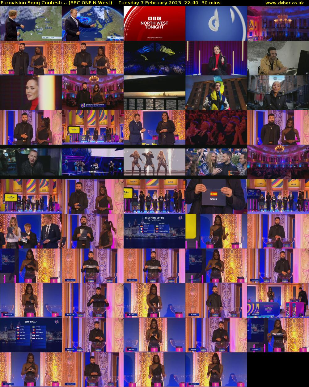 Eurovision Song Contest:... (BBC ONE N West) Tuesday 7 February 2023 22:40 - 23:10