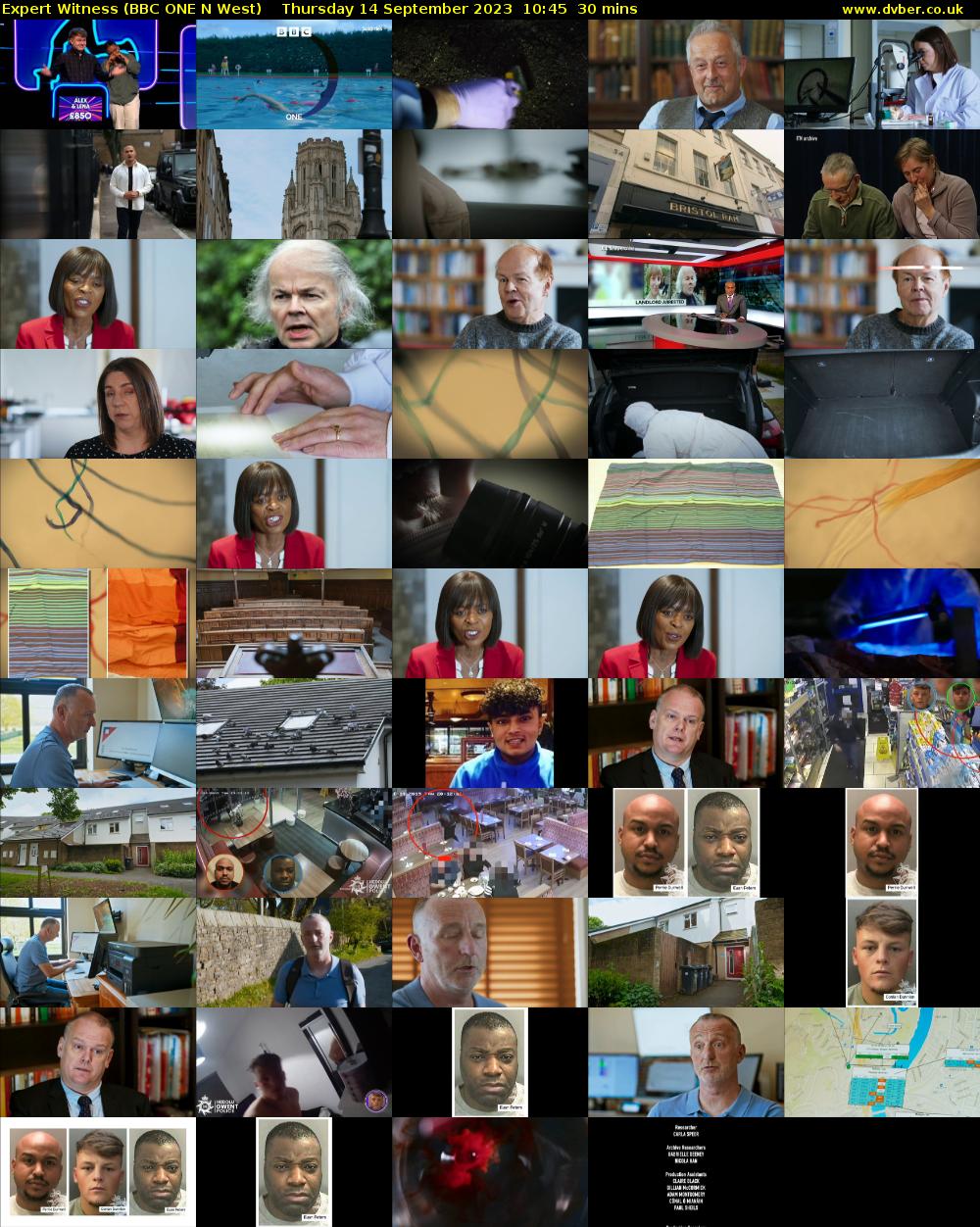 Expert Witness (BBC ONE N West) Thursday 14 September 2023 10:45 - 11:15