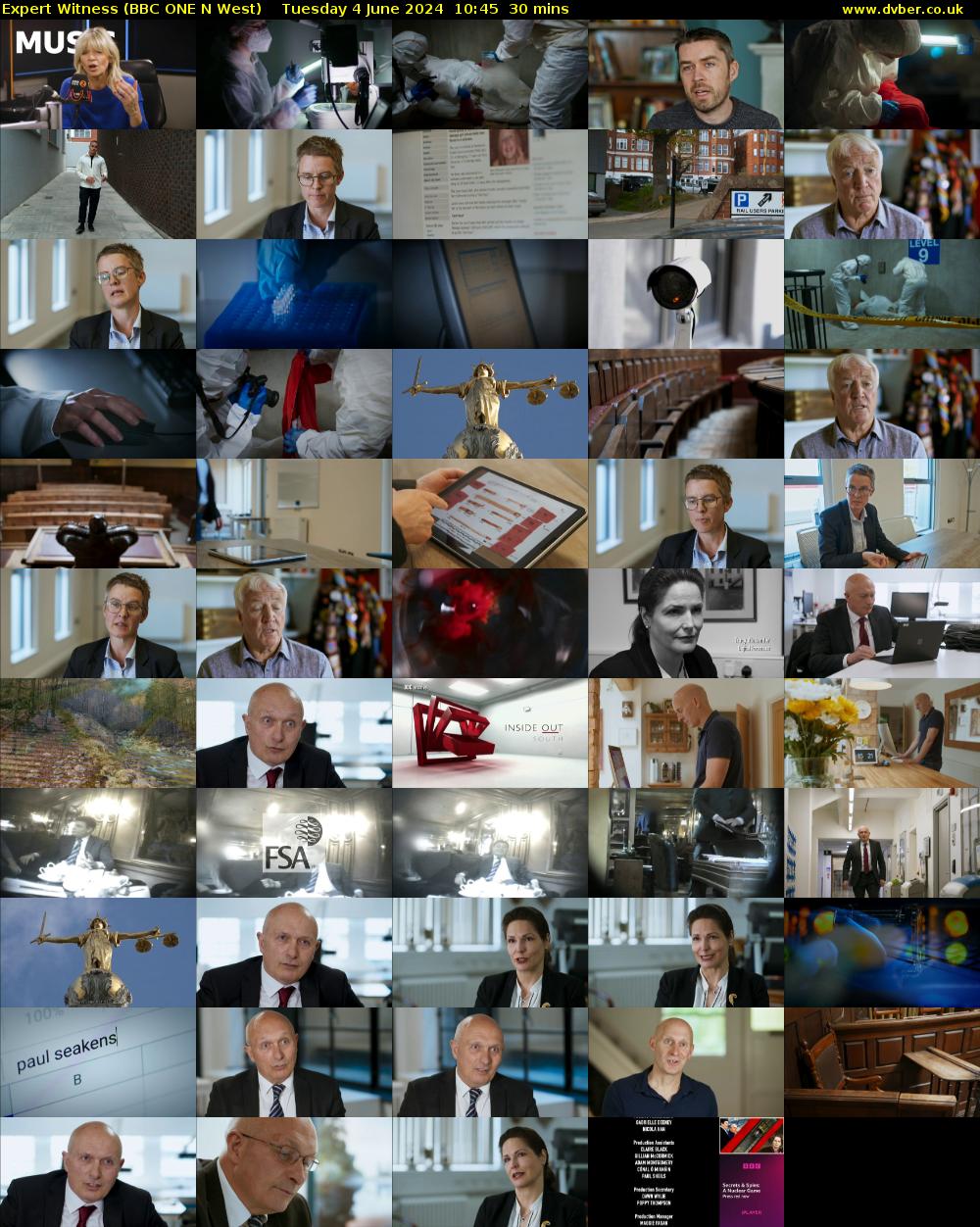 Expert Witness (BBC ONE N West) Tuesday 4 June 2024 10:45 - 11:15