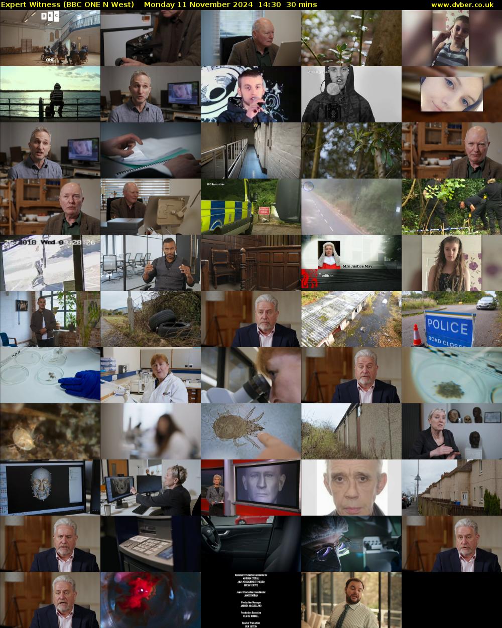 Expert Witness (BBC ONE N West) Monday 11 November 2024 14:30 - 15:00