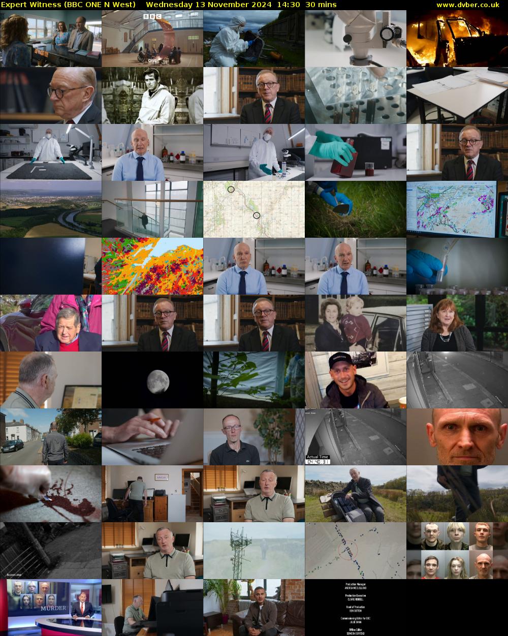 Expert Witness (BBC ONE N West) Wednesday 13 November 2024 14:30 - 15:00