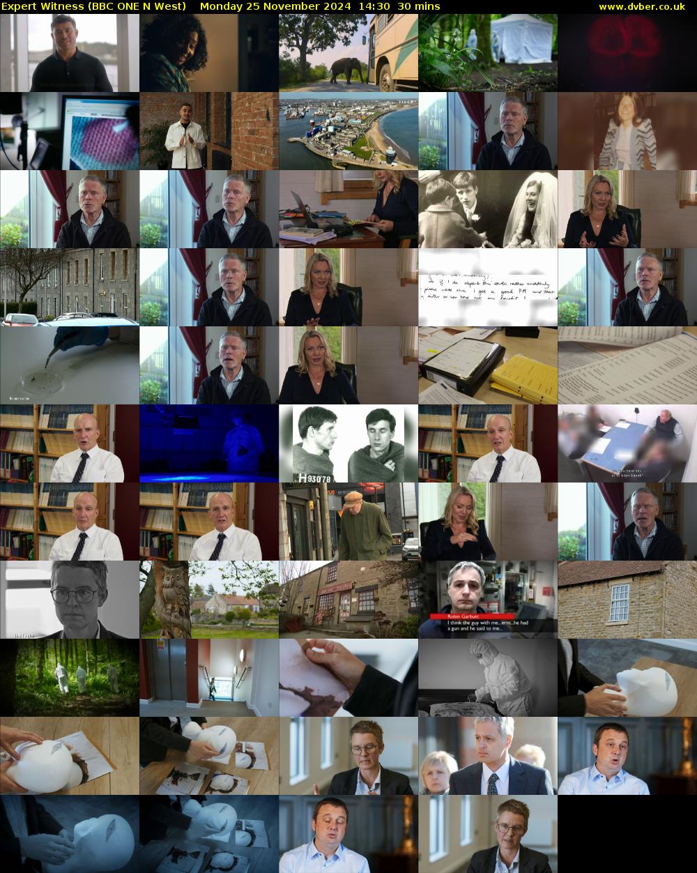 Expert Witness (BBC ONE N West) Monday 25 November 2024 14:30 - 15:00