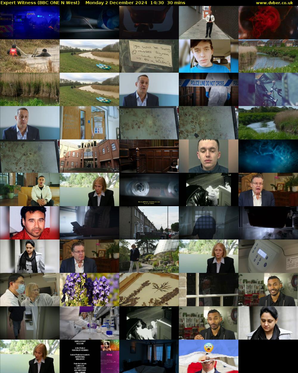 Expert Witness (BBC ONE N West) Monday 2 December 2024 14:30 - 15:00