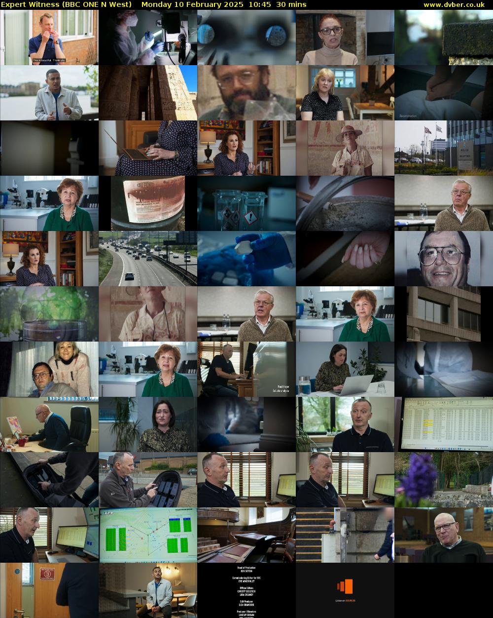 Expert Witness (BBC ONE N West) Monday 10 February 2025 10:45 - 11:15