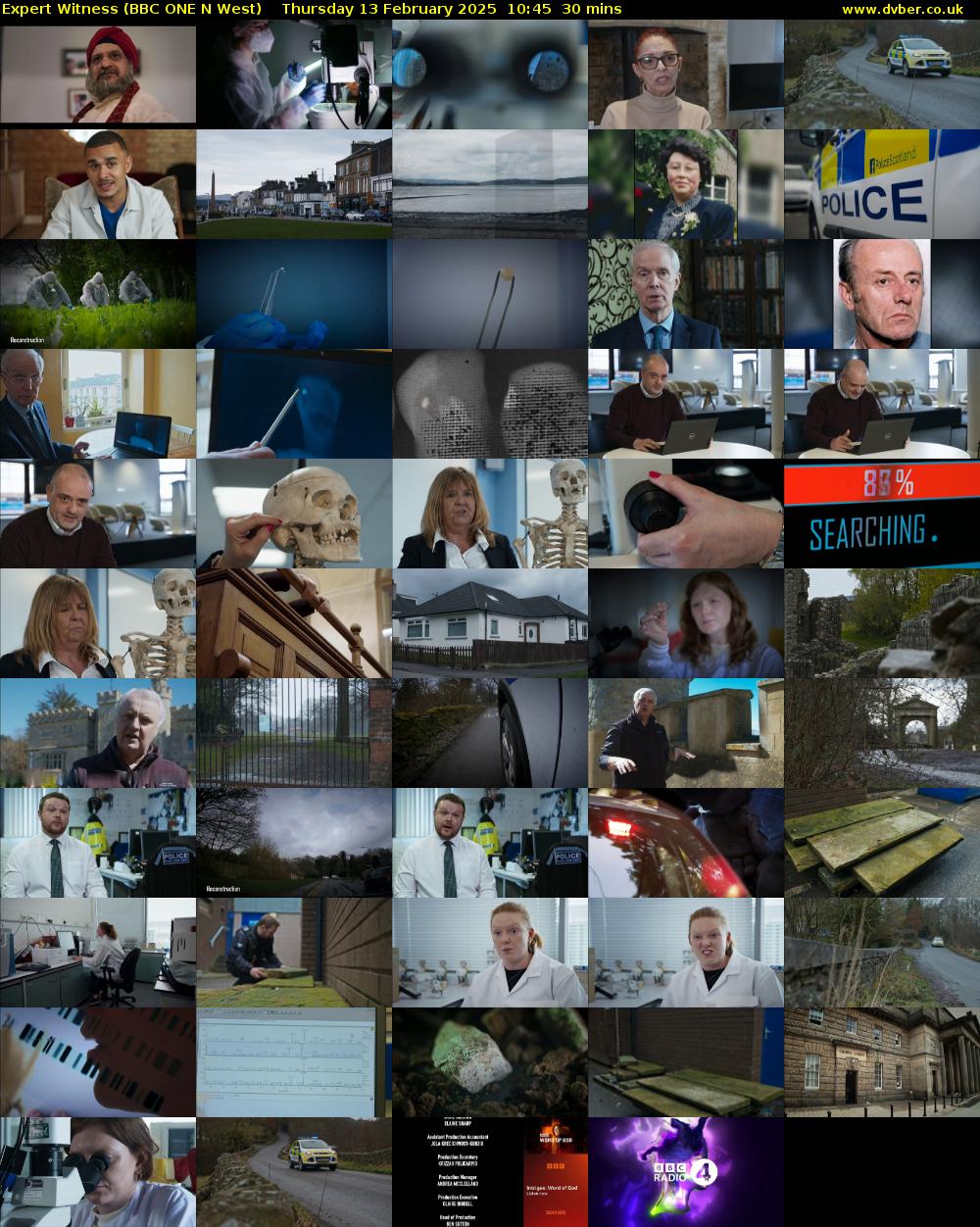 Expert Witness (BBC ONE N West) Thursday 13 February 2025 10:45 - 11:15