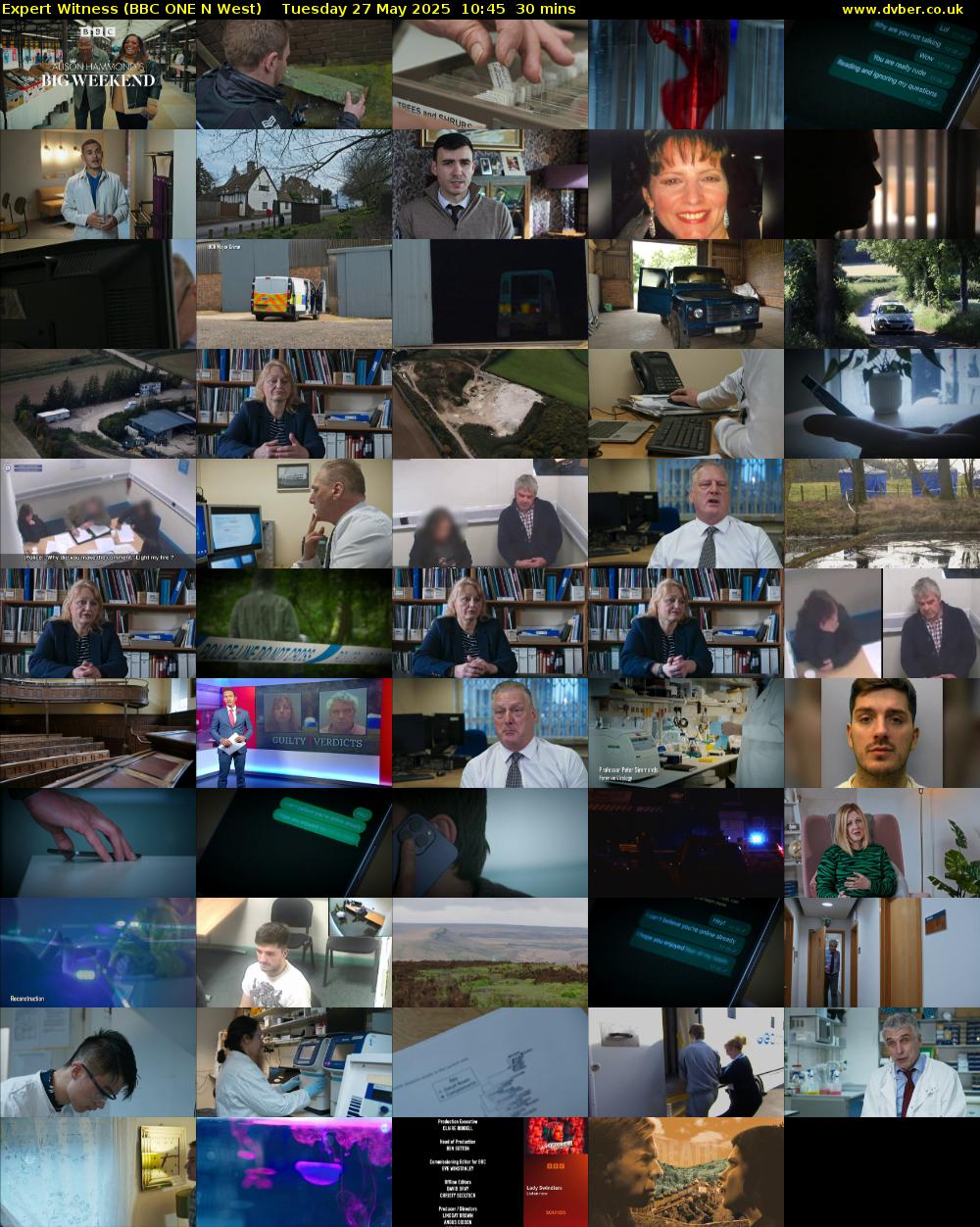 Expert Witness (BBC ONE N West) Tuesday 27 May 2025 10:45 - 11:15