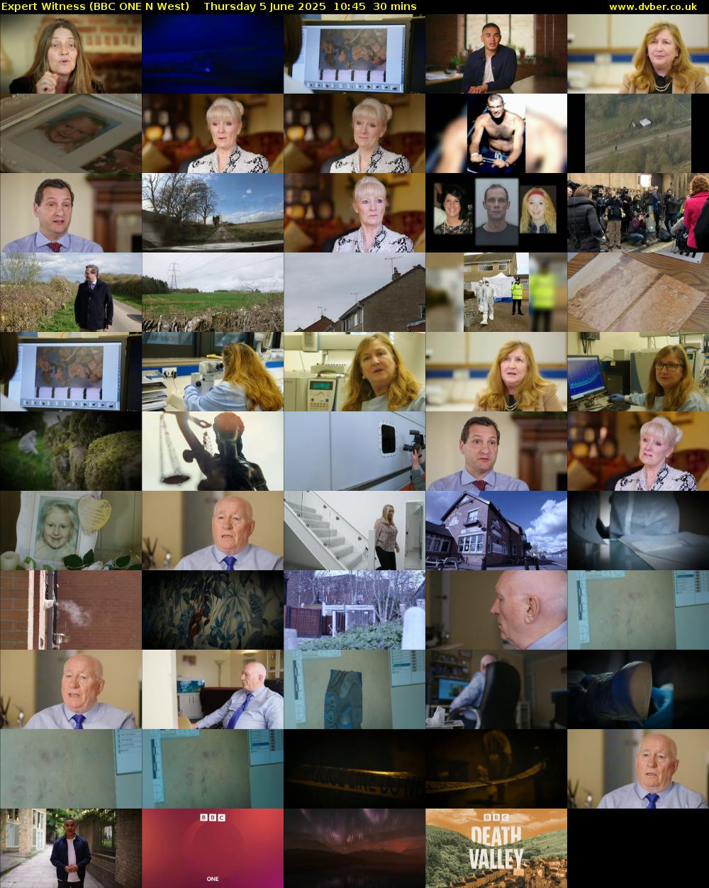 Expert Witness (BBC ONE N West) Thursday 5 June 2025 10:45 - 11:15