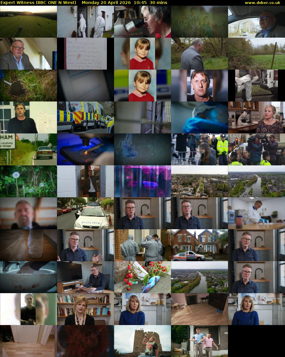 Expert Witness (BBC ONE N West) Monday 20 April 2026 10:45 - 11:15