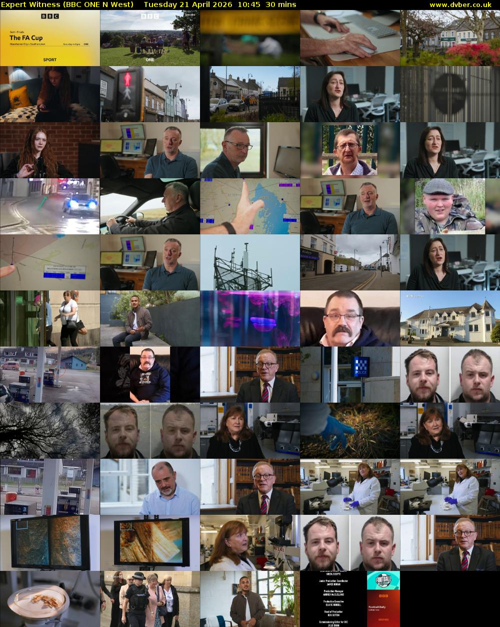 Expert Witness (BBC ONE N West) Tuesday 21 April 2026 10:45 - 11:15