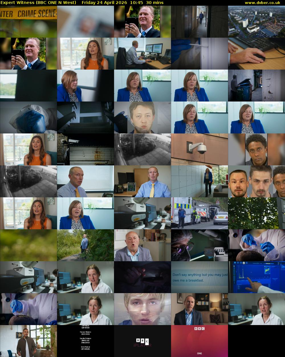 Expert Witness (BBC ONE N West) Friday 24 April 2026 10:45 - 11:15