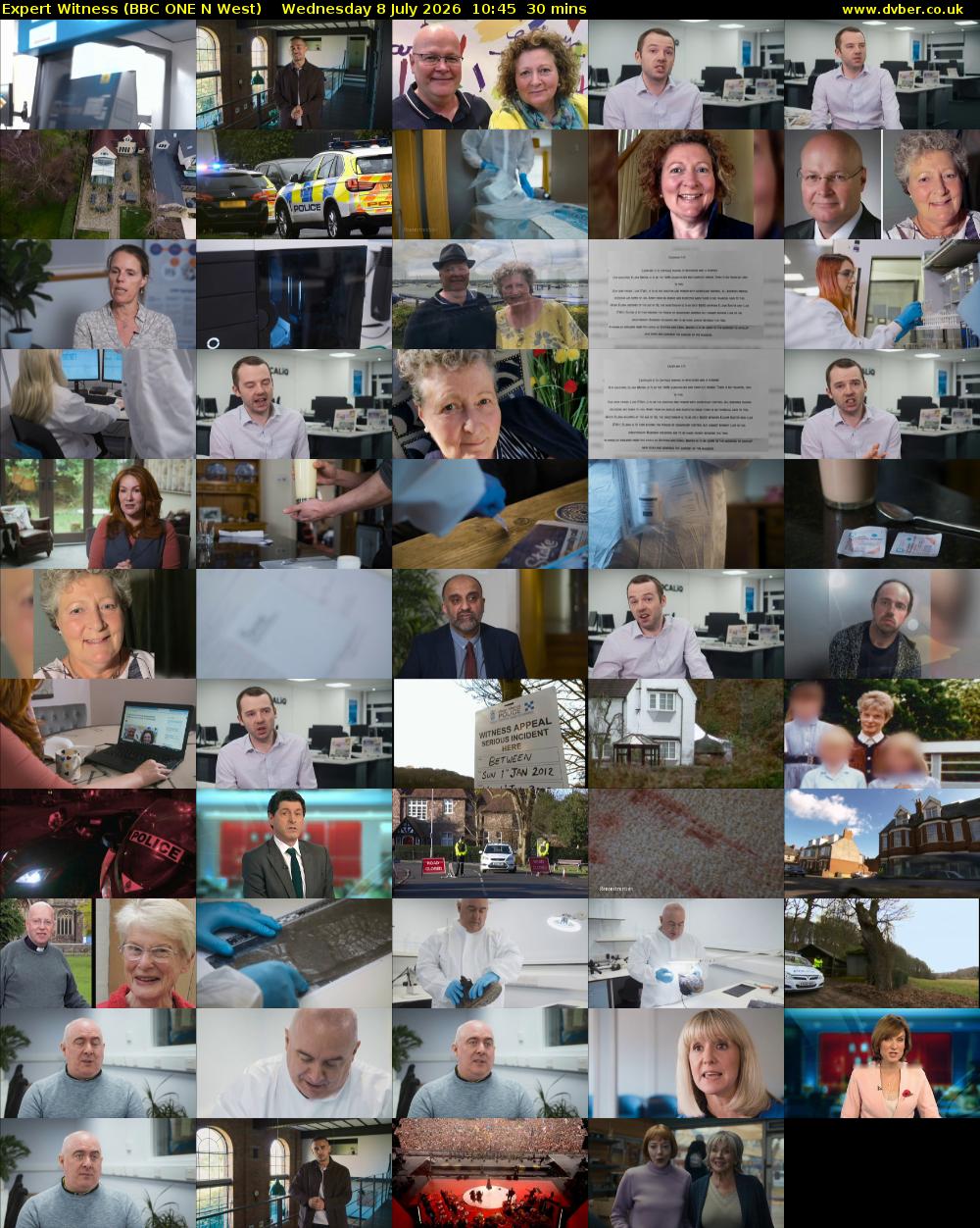 Expert Witness (BBC ONE N West) Wednesday 8 July 2026 10:45 - 11:15