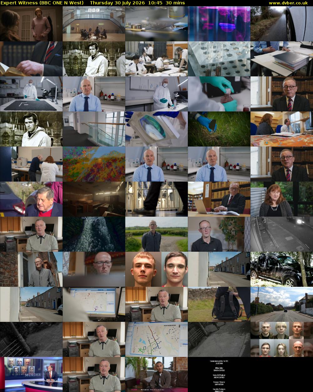 Expert Witness (BBC ONE N West) Thursday 30 July 2026 10:45 - 11:15