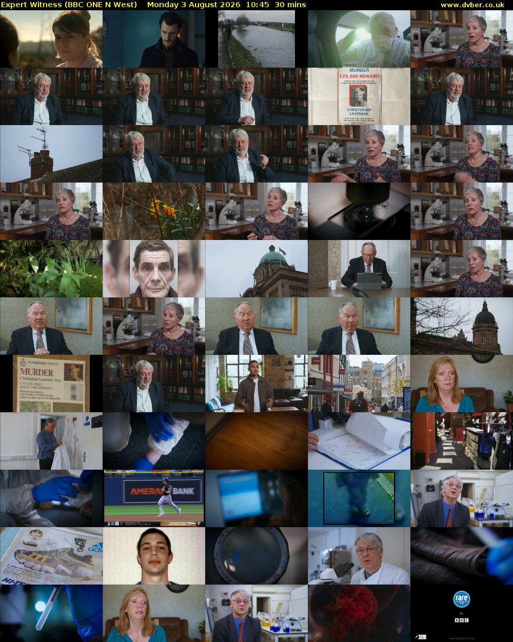 Expert Witness (BBC ONE N West) Monday 3 August 2026 10:45 - 11:15