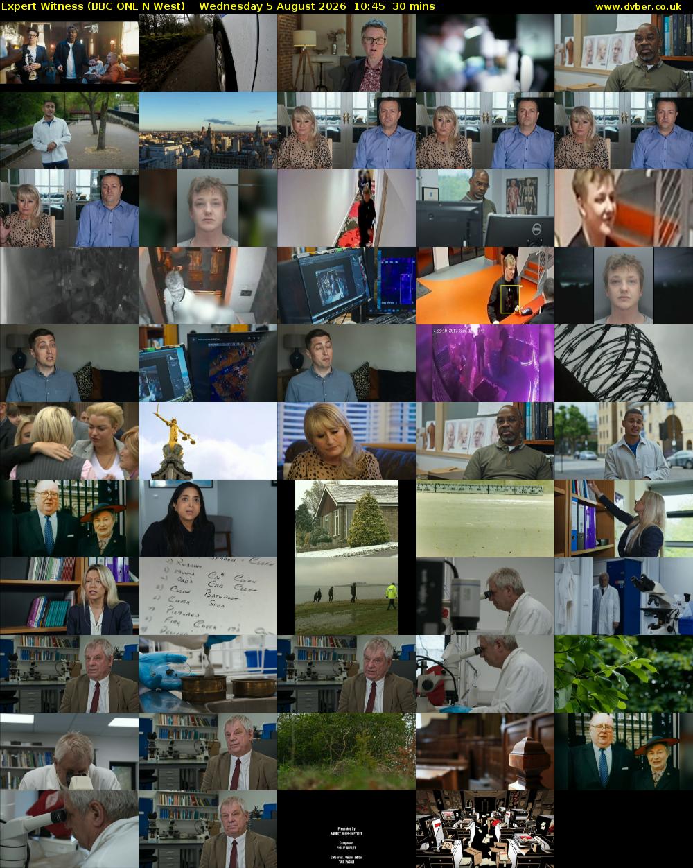 Expert Witness (BBC ONE N West) Wednesday 5 August 2026 10:45 - 11:15