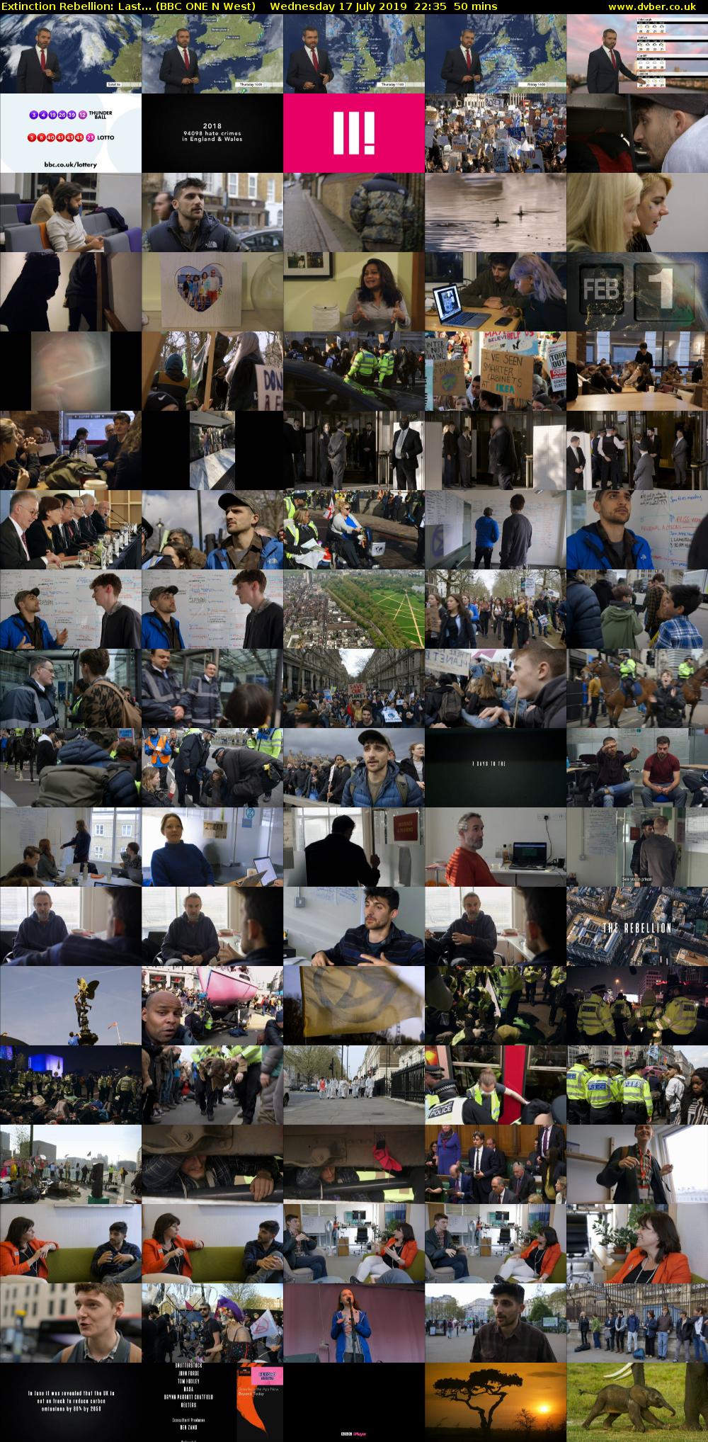 Extinction Rebellion: Last... (BBC ONE N West) Wednesday 17 July 2019 22:35 - 23:25