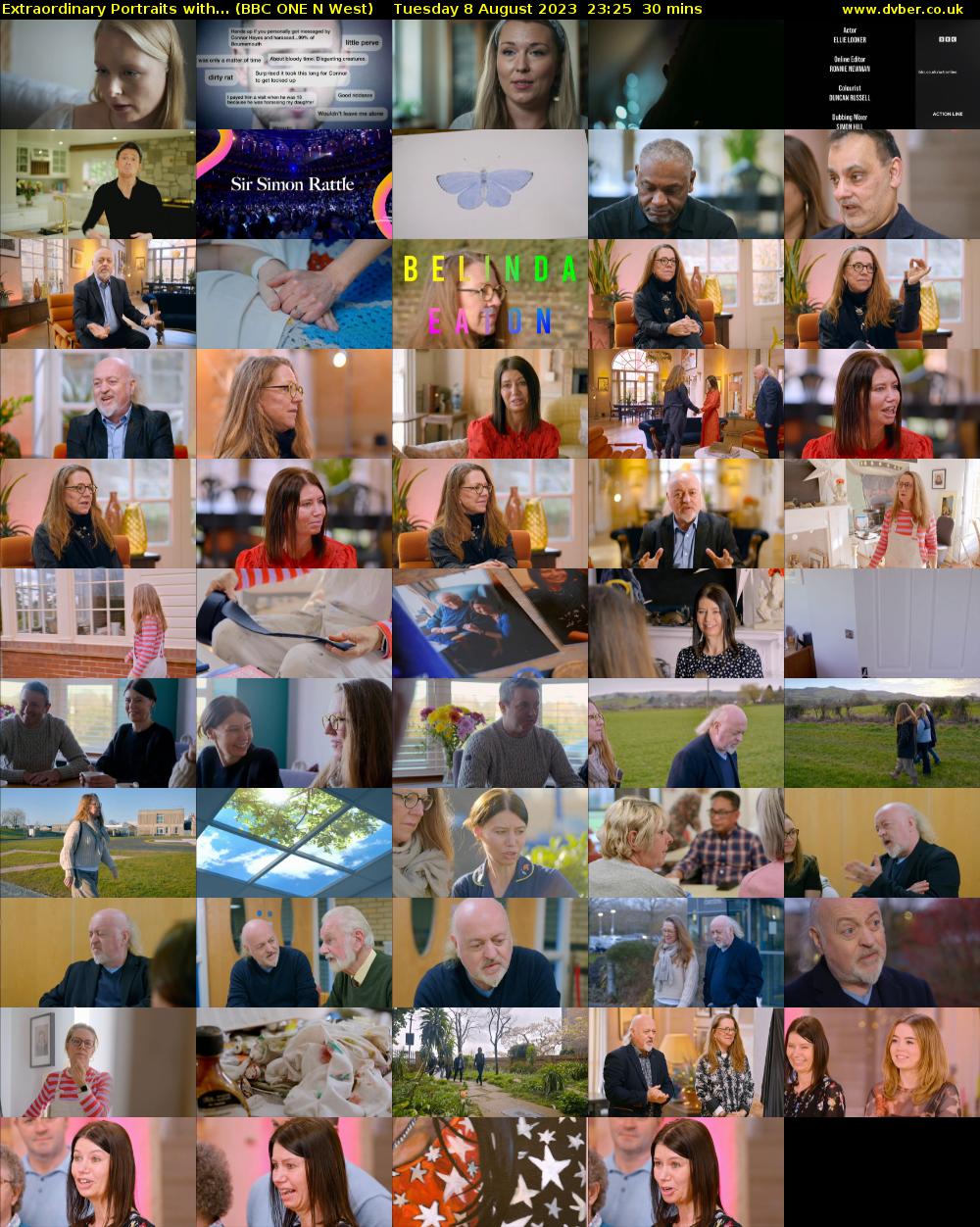 Extraordinary Portraits with... (BBC ONE N West) Tuesday 8 August 2023 23:25 - 23:55