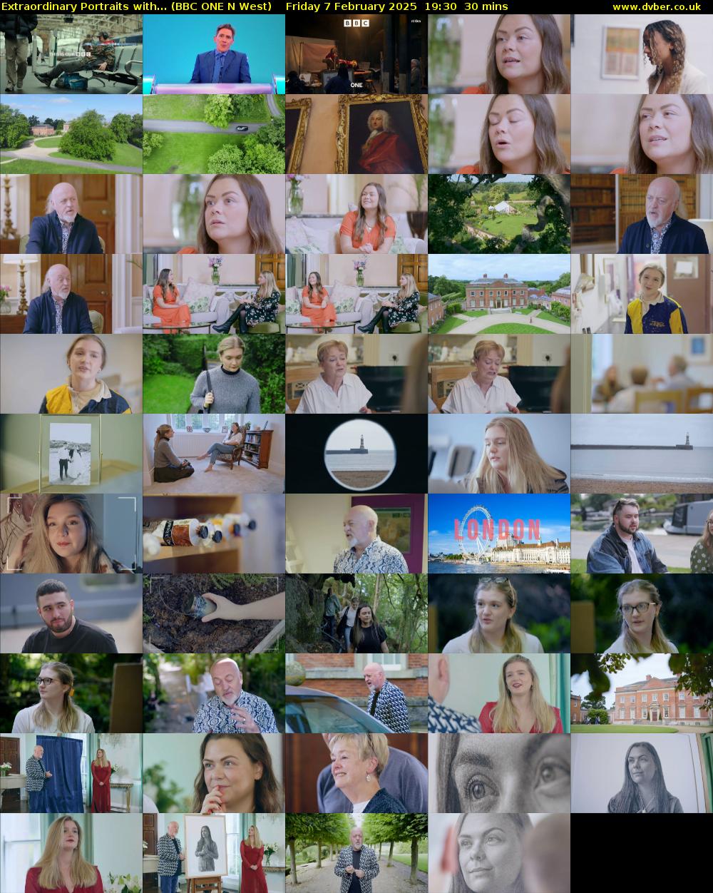 Extraordinary Portraits with... (BBC ONE N West) Friday 7 February 2025 19:30 - 20:00